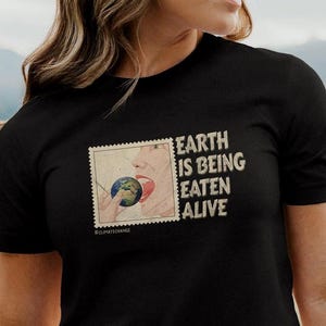 Climate Change T-Shirt, Earth Being Eaten Art Tee