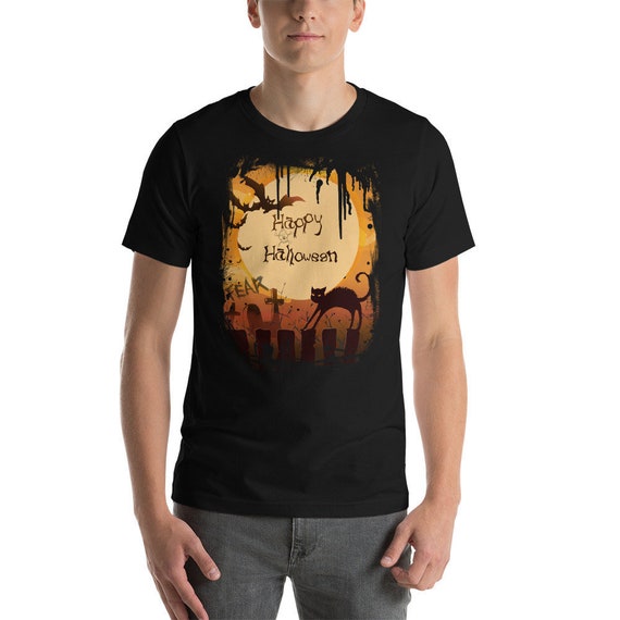 Halloween Graveyard Shirt - Halloween T Shirt - Halloween Cat TShirt - Halloween and Shirt - Vampire Bat Halloween Gifts Unisex T-Shirt
