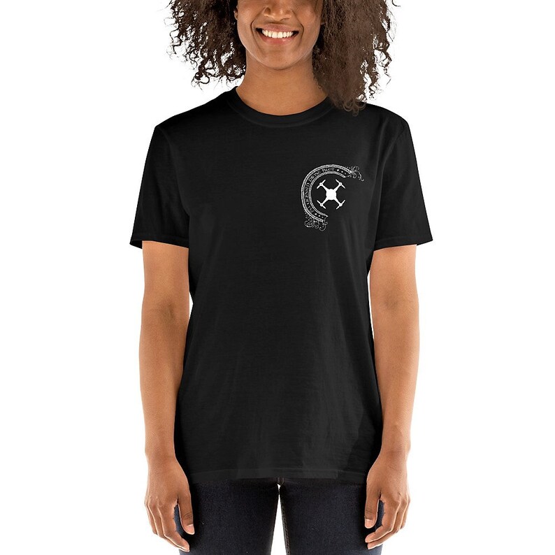 Unisex Gildan Softstyle Premium Cotton T-Shirt Print on Back /& Chest FAA Licensed UAS UAV Drone Pilot Shirt Gift Part 107 Certified