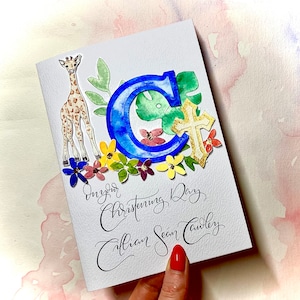 Cartão de Batismo de Bebê Personalizado | personalizado com animal | Cartão de Bebê personalizado | Presente de Bebê | Cartão de Batismo
