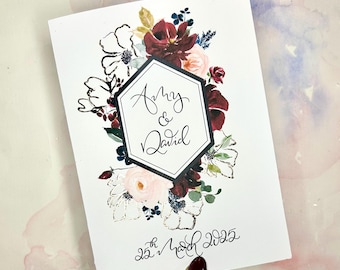 Custom wedding card with Couple names, date of wedding or Engagement | Add personal message | made to order | personalised Irish Card