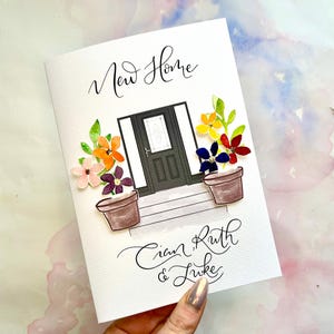 Tarjeta de inauguración personalizada / Tarjeta personalizada para casa nueva / Recuerdo ilustrado de primera vivienda / Tarjeta de regalo para casa nueva / Editable o manuscrita