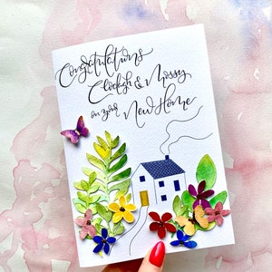 Felicitaciones por la inauguración de una casa nueva / Tarjeta de regalo / Tarjeta de felicitación para el propietario / Regalo para la familia / Tarjeta personalizada para el hogar familiar