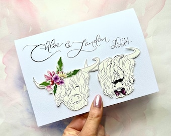 WHITE COTTON CARDS Verlobungskarte "Engaged To The Happy Couple" - Handgefertigt, 16x16 Cm, Mit Strass