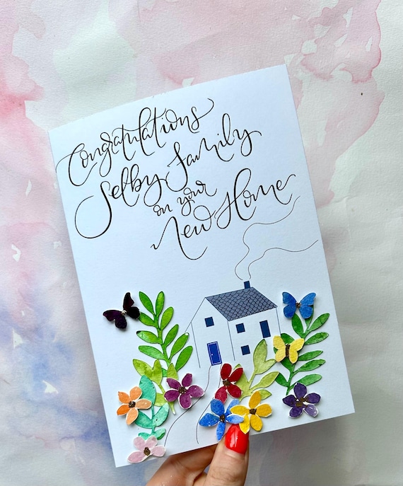 New Home Congratulations Card - Home Sweet Home - Artistic Design - View #6