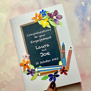 Tarjeta personalizada para maestro/escuela/agradecimiento al maestro/boda con temática de maestro, tarjeta/regalo personalizado con temática de maestro