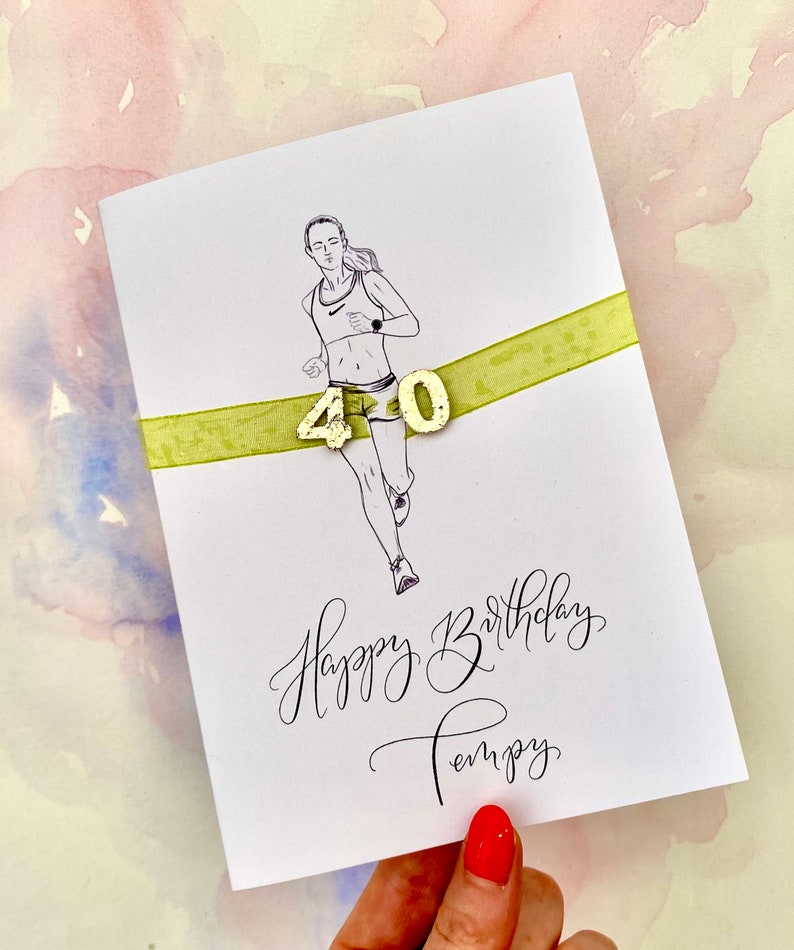Running Themed Birthday Card With Age | Jogger/runner| Athlete Birthday ...