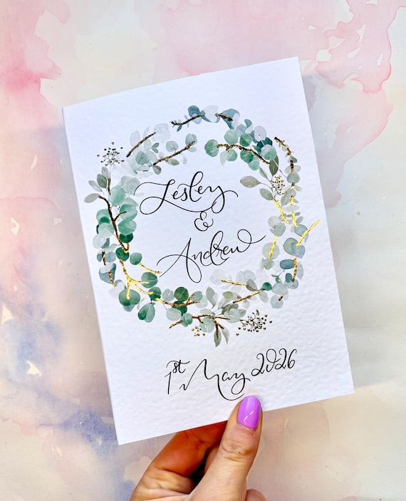 Custom wedding card with Couple names, date of wedding or Engagement | Add personal message | made to order | personalised Irish Card