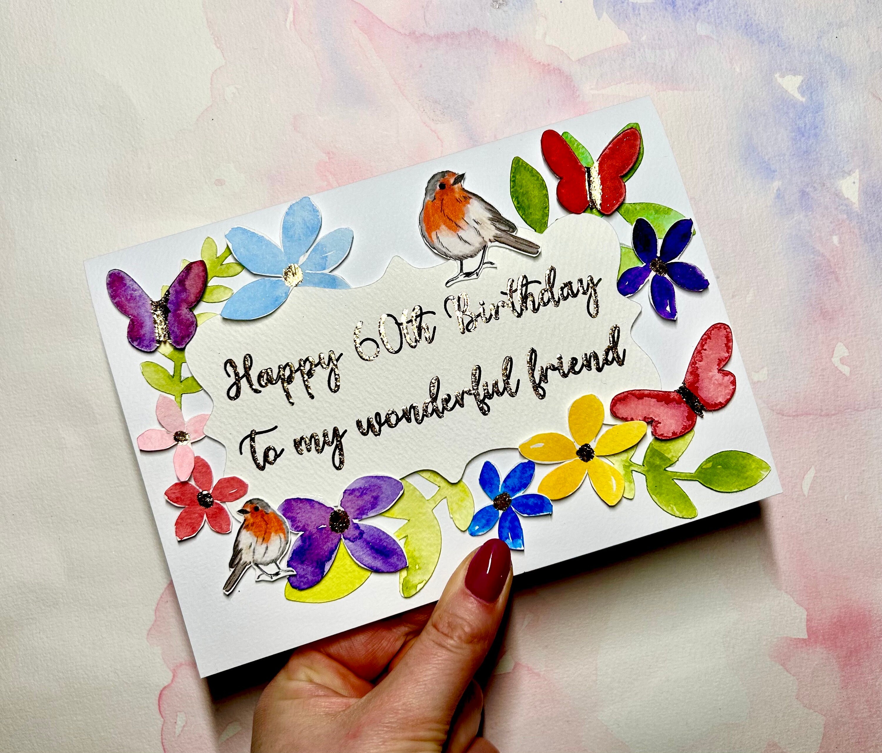 Old English Co. Geburtstagskarte 'To Someone Special' – Mit Blumendesign & Goldfolie, Blanko Innen, 15x15 Cm