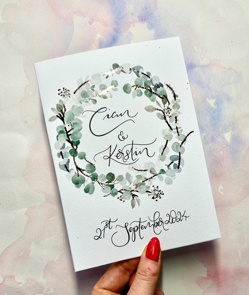 Custom wedding card with Couple names, date of wedding or Engagement | Add personal message | made to order | personalised Irish Card image 8