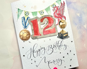 Soccer Birthday Card | Custom football Card with Name & Age | Birthday for match lover | soccer themed sports card