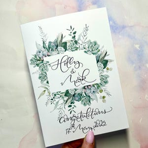 Personalisierte Kalligraphie Name / Nachricht, Hochzeitskarte | Personalisierte Kalligraphiekarte | Personalisiertes Hochzeitsgeschenk