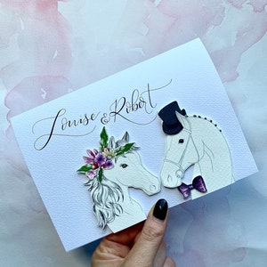Personalised/custom Horse Wedding Card Horse Lover Custom Horse Card ...