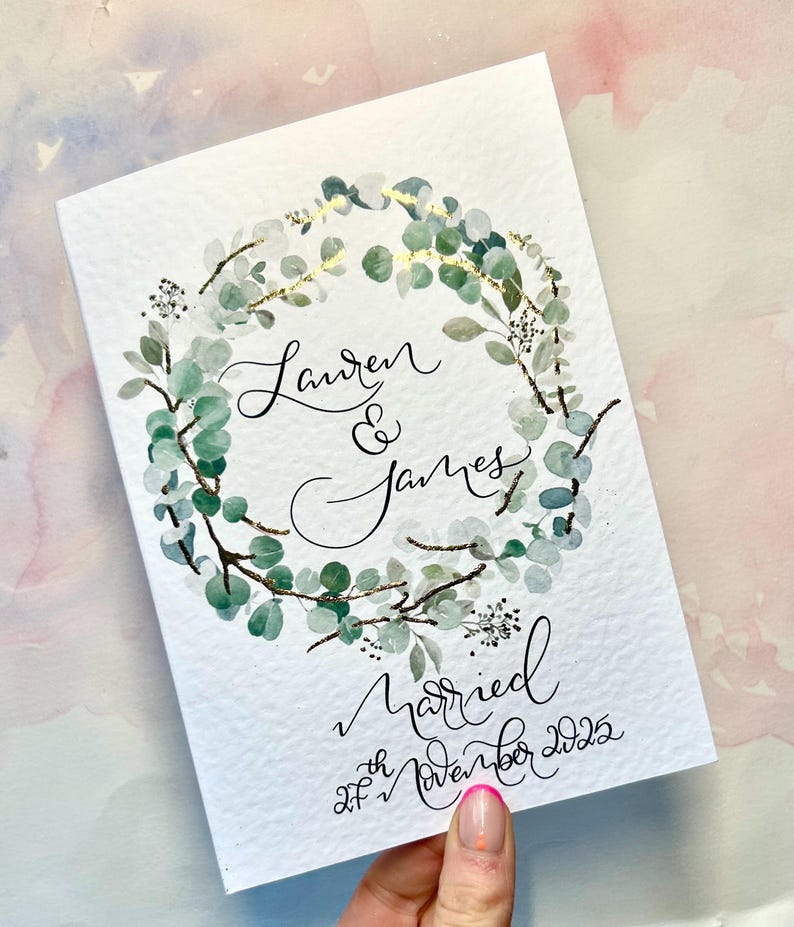 Custom wedding card with Couple names, date of wedding or Engagement | Add personal message | made to order | personalised Irish Card image 5
