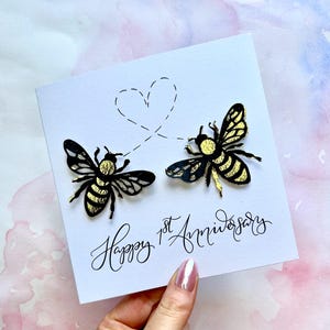 Carte de mariage, fiançailles, anniversaire sur le thème des abeilles pour couple avec message personnalisé et personnalisé pour toutes les occasions | Carte d'apiculteur