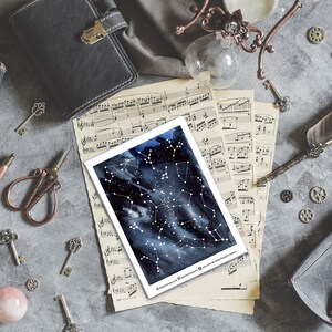 Stickersheet voor Bullet Journal en Reizigers Notebook - Star Constellations at Night