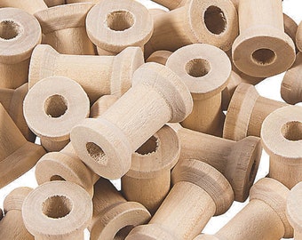 Set of Wood Spools 1 3/15 inch x 7/8 inch