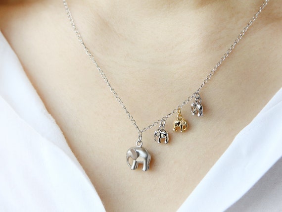 Mom and Baby Elephant Necklace Stainless Steel Chain New Mom Necklace Elephant Charm Jewelry Mother to Be Gift Lucky Mom Babe Elephant Etsy Canada
