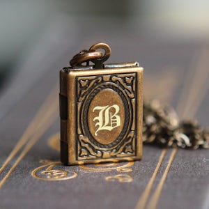 Book Locket Necklace with Photos, Personalized Photo Necklace | Book Student Gift, Graduation Necklace