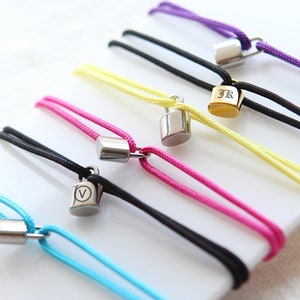 Benutzerdefinierte Initial Padlock String Armband: BTS inspiriert verstellbare Kordel Armband