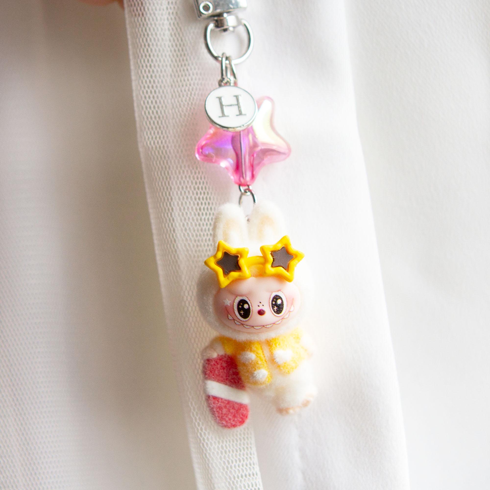 Key Chain Monster Little Plush Monster Keychain | Personalized Initial Key Ring, Kawaii ...