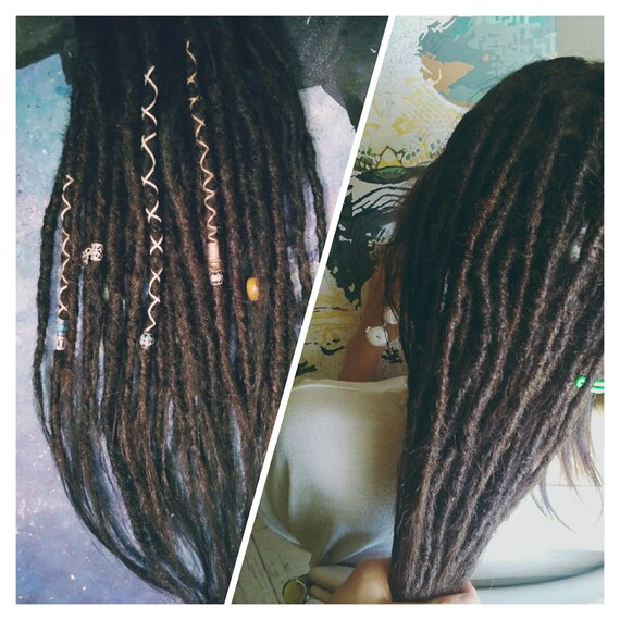 Brown Natural Human Hair Dreads Real Permanent Lengthen Etsy