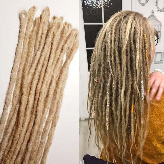 Se Human Natural Dreads Blond Aash Hair For Lengthen Etsy