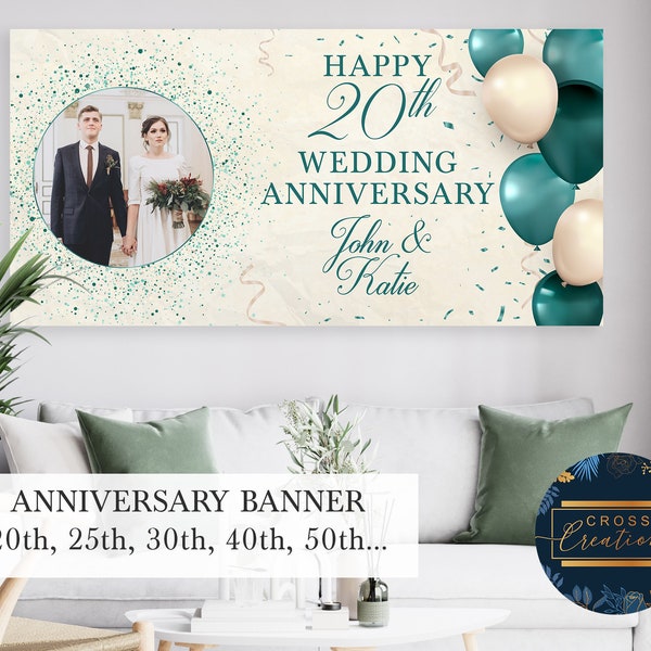 Personalised Wedding Anniversary Banner, Custom Banner, Personalised Sign, Anniversary Decorations, Anniversary Sign, Party Décor