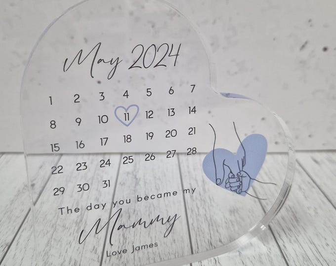Heart Acrylic Calendar Keepsake - Personalized Mother's Day Gift