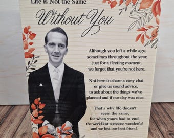 Memorial Photo Block - Wooden Keepsake – Personalised Remembrance Gift