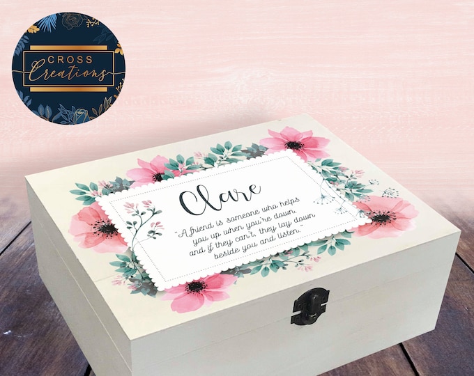 Personalised Wooden Box | Floral