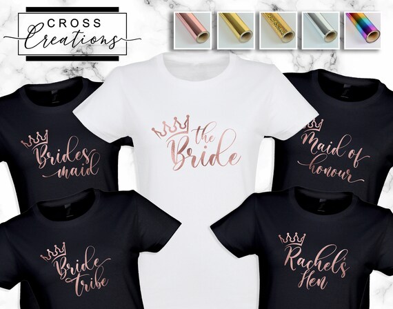Maid Of Honor Bride Bachelorette Party Shirts With Rose Gold Maid Of Honor Bride Bachelorette Party Shirts With Rose Gold