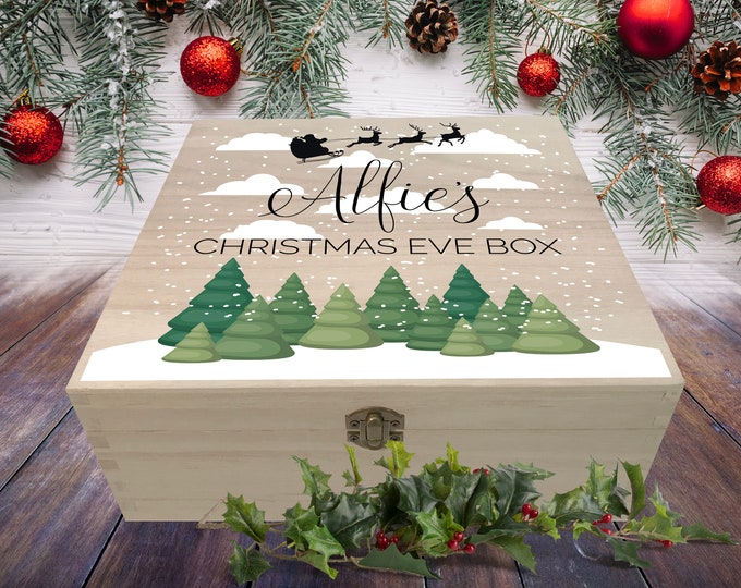 Green Forest & Santa's Sleigh - Personalised Christmas Eve Box