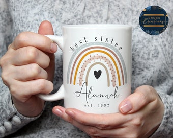 Mejor mamá, tía, hermana, abuela, Nana Rainbow / taza personalizada