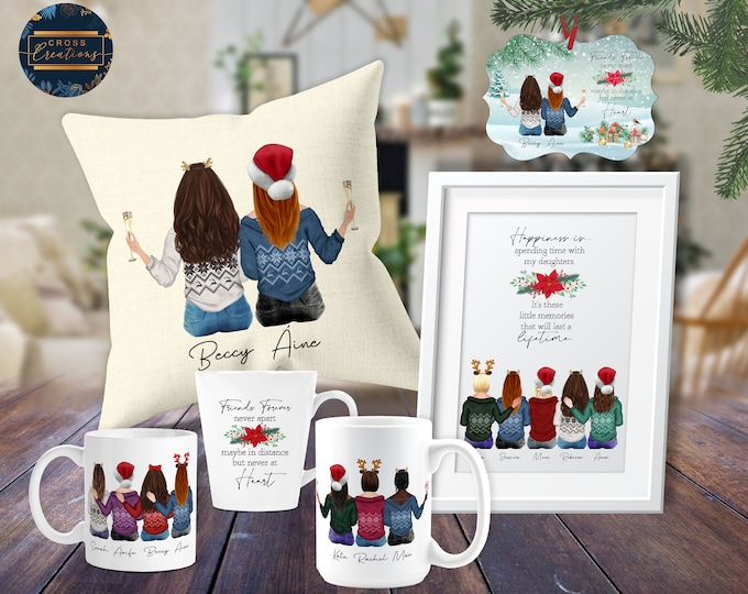 Christmas - Best Friend - Besties - Friendship - Sister - Daughter - Mum - Mother | Mug | Pillow | Framed Print | Christmas Ornament