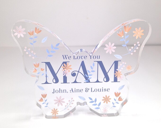 Floral Acrylic Butterfly Keepsake – Personalized Gift