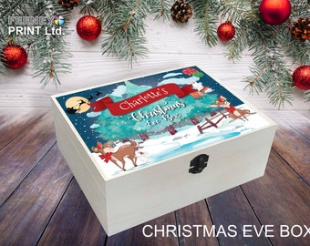 Personalised Wooden Christmas Eve Box | Winter Wonderland