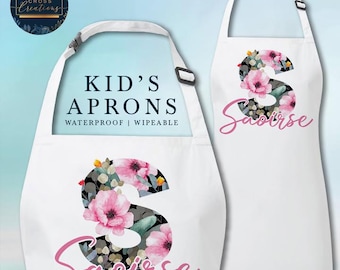 Floral Letter Name | Kid's Apron