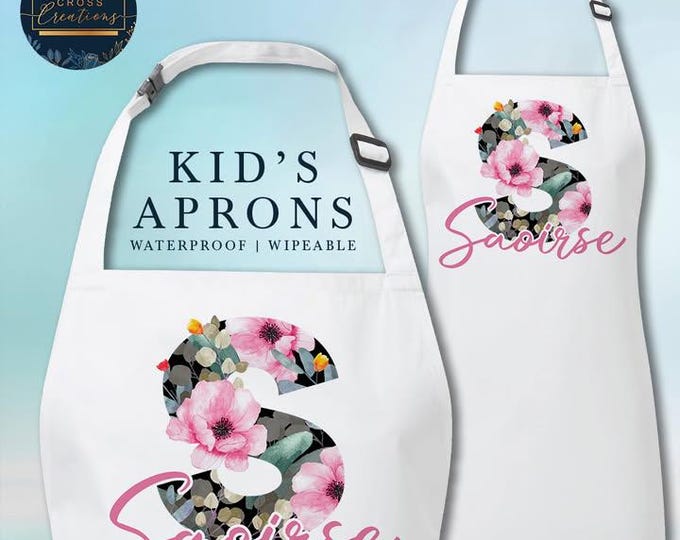 Floral Letter Name | Kid's Apron