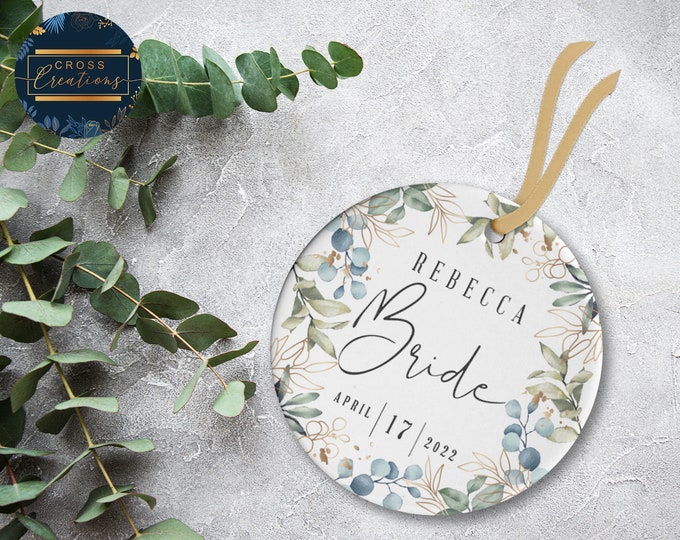 Personalized Ceramic Wedding Hanger Charm | Bride Keepsake