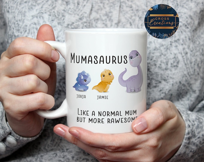 Personalized Mumasaurus Mug | Dinosaur Mum Gift