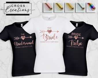Arrow Heart - Brides Tribe Bachelorette | T-shirt Hen Party | Or rose, Or, Or étincelant, Argent, Arc-en-ciel