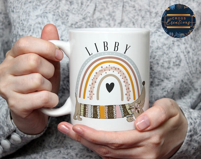 Dachshund Rainbow | Personalised Mug