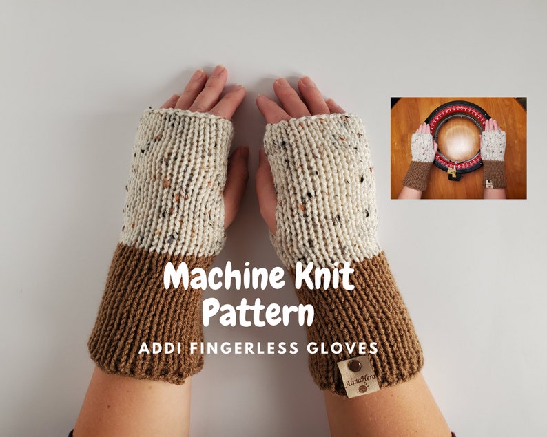 Fingerless Gloves Pattern for Machine Knit Addi Fingerless Etsy UK
