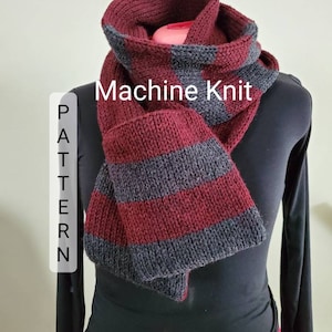 Pocket Scarf Addi Knitting Machine Pattern | Sentro circular knitting machine pattern | Pockets Wrap Machine Knit Patetrn