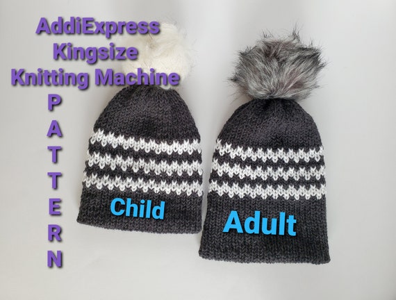 Fair Isle Baby Hat Machine Knit Tutorial, Addi Little Hearts Hat