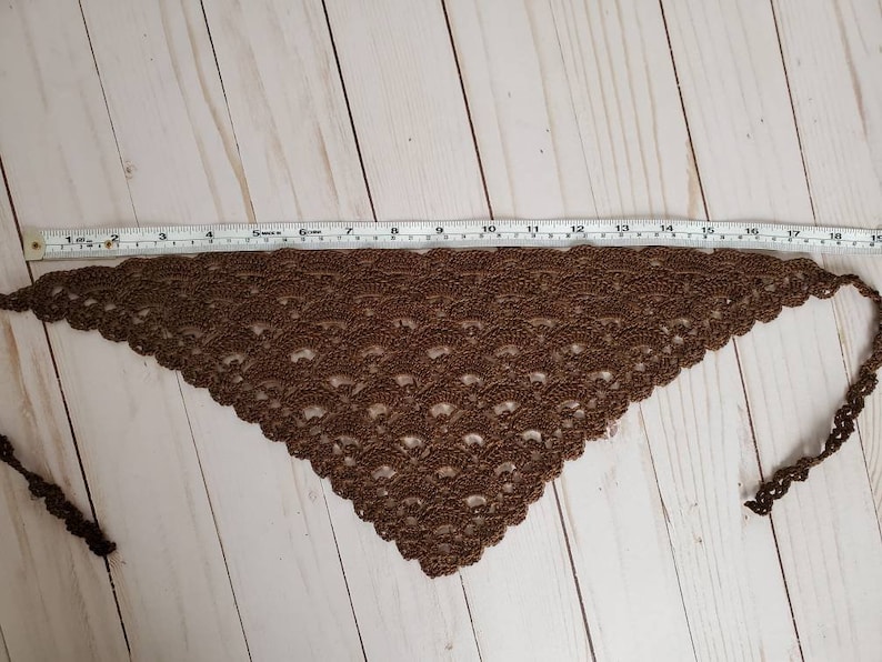 Crochet Bandana Kerchief, Sunday Crochet Kerchief, Church Veil for women, girls bandana headband headcover 画像 4