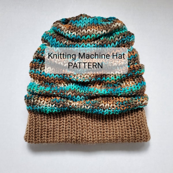Christmas Tree Hat Machine Knit PATTERN / Cupcake Hat knitting machine pattern / Addi, Sentro hat pattern