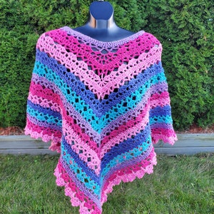 Poncho Crochet Pattern, Caron Cakes Lacy Poncho image 8