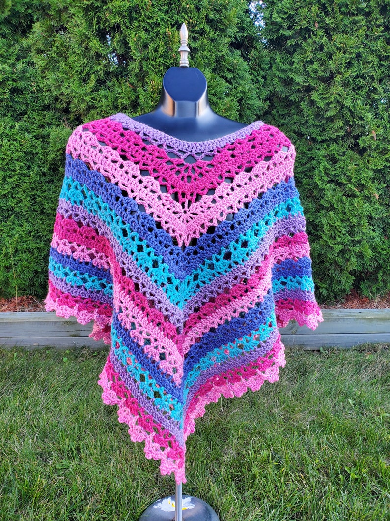 Poncho Crochet Pattern, Caron Cakes Lacy Poncho image 8